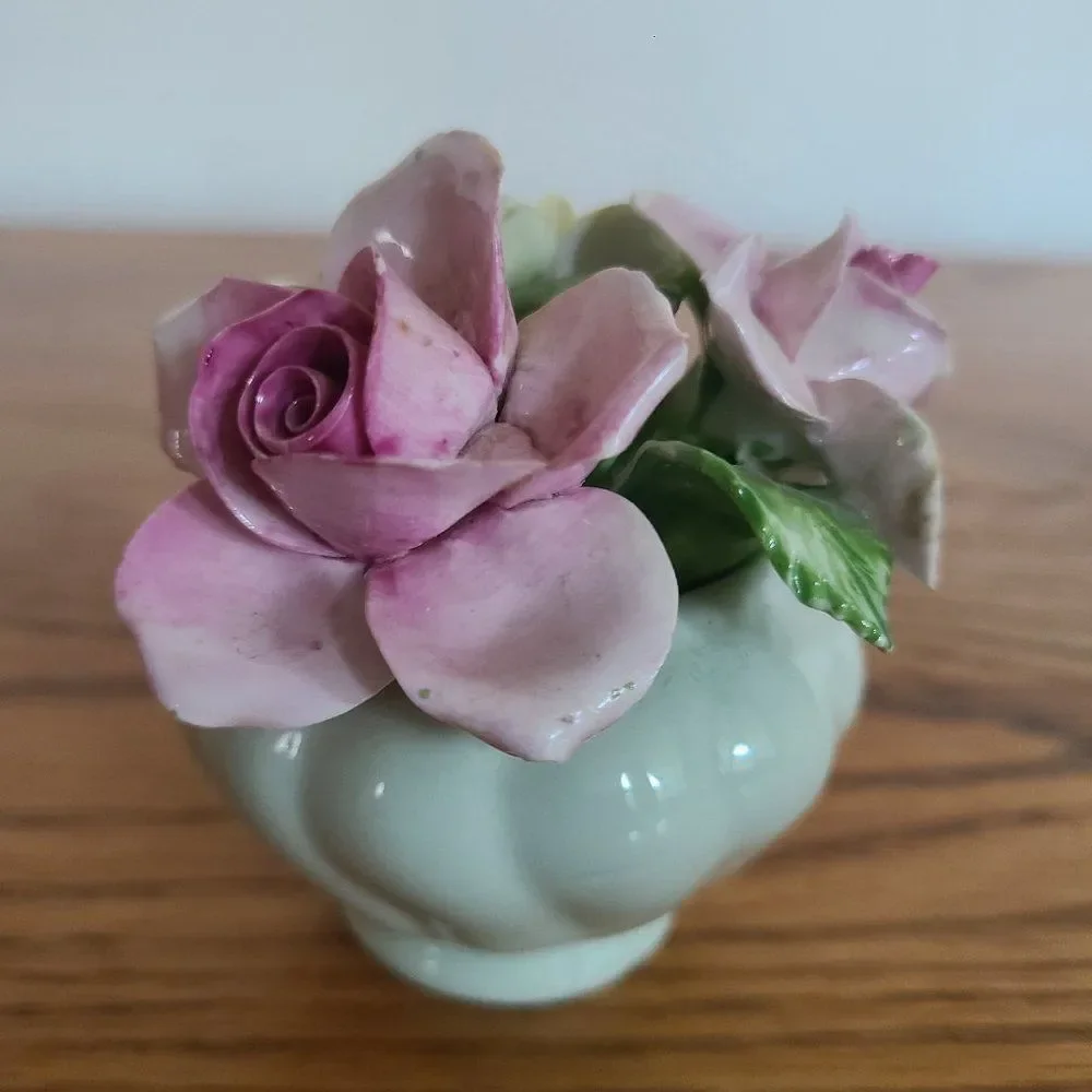 Vintage Radnor Bone China Mini Floral Bouquet Vase Capodimonte Porcelain